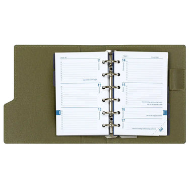 1316-66 Refillable Pocket 6 Ring Binder Agenda Gloss Croco Green